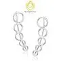 Big Apple Hoops - Geometric Circle Curve Line Ear Climber Stud Earrings Made from Genuine Solid 925 Sterling Silver Easter Sunday in 4 Colors Rose, Silver, Black, Gold with Electrocoated Finish for Anti-Tarnish