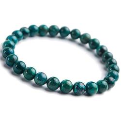 Reikocrystalbeads Genuine Jewelry Natural Malachite Chrysocolla Crystal Gemstone Bracelet 7mm Stretch Round Bead