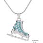 TEAMER 3D Turquoise Crystal Ice Skate Necklace Figure Skating Pendant Skater Necklace Jewelry Gifts for Teens Girls Women