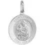 Sterling Silver St Joseph & Baby Jesus Medal Necklace 3/4 inch Round Italy 0.8mm Chain