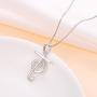 S925 Sterling Silver Musical Note Pendant Necklace, Box Chain 18 inches