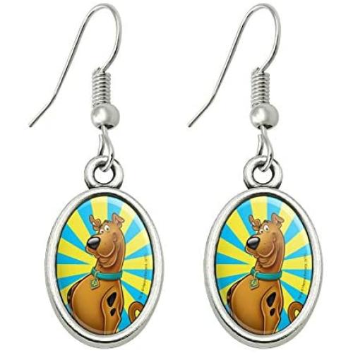 GRAPHICS & MORE Scooby-Doo Character Novelty Dangling Drop Oval Charm Earrings