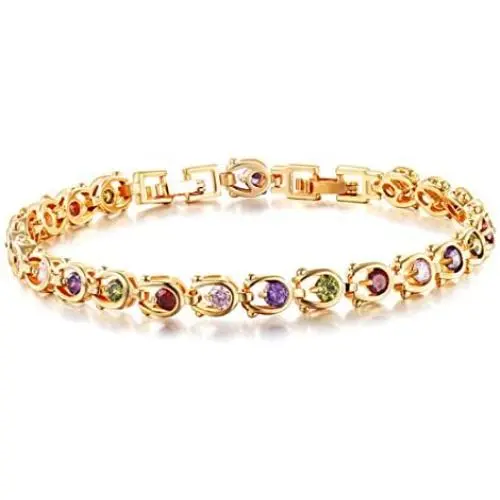 Women Bracelets, 18K Multi-Gemstone and Diamond Tennis Bracelet Gold Heart Bracelets for Women (Diamond Bracelet) Women Bracelets, 18K Multi-Gemstone and Diamond Tennis Bracelet Gold Heart Bracelets for Women (Diamond Bracelet)
