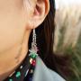 RareLove Three Layered Christmas Ring Bell Piercing Dangle Earrings Snowman Snowflake Silver Plated Alloy Holiday Jewelry For Women Girls