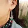 RareLove Three Layered Christmas Ring Bell Piercing Dangle Earrings Snowman Snowflake Silver Plated Alloy Holiday Jewelry For Women Girls