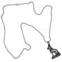 Egyptian Jewelry Pagan Wicca Bastet Bast Goddess Cat Kitty Pewter Mens Womens pendant necklace Amulet for men women unisex Charm w Silver ball chain
