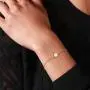 Glimmerst Personalized Initial Bracelet, 18K Gold Plated Stainless Steel Letter Bracelet Dainty Coin Charm Bracelet Delicate Disc Name Bracelet for Women Girls
