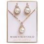 A+O Pearl Jewelry Set Gift for Mother of The Bride or Groom - Gold, Silver or Rose Gold