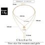 Ckecharfa Layered Cross Pendant Necklace Gold Jesus Necklaces Chain Beaded Choker Chains Adjustable Jewelry for Women and Girls