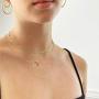 LANE WOODS Layered 18k Gold Plated Necklaces for Women - Multilayer Coin Medallion Pendant Necklace Adjustable Layering Choker Necklaces Chain Set for Women Girls Jewelry