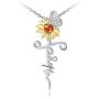 ATTRACTTO S925 Sterling Silver Faith Cross Necklace, Wing Pendants, Sunflower Cross Jewelry for Women Girls 18K Platinum Plated Necklaces with Gift Box