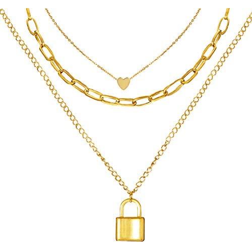 CLASSYZINT Lock Necklaces for Women Cute Padlock Necklaces Chain Necklaces with Lock Pendant Lock and Key Jewelry