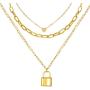 CLASSYZINT Lock Necklaces for Women Cute Padlock Necklaces Chain Necklaces with Lock Pendant Lock and Key Jewelry