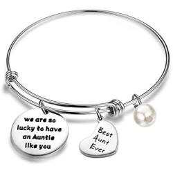 Gift for Aunt Auntie Keychain We are So Lucky to Have an Auntie Like You Aunt Gift from Nephew Niece