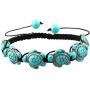 Comelyjewel Premium Quality Bohemian Turquoise Turtle Bracelet Hand Knit Bracelet for Women Girls