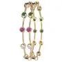 Ratnavali Jewels CZ Zirconia Gold Tone Diamond Indian Bollywood Sleek Wedding Bangles Kada Jewelry Women Bride