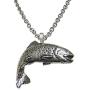 Kiola Designs Silver Toned Trout Salmon Fish Pendant Necklace