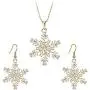 EVER FAITH Austrian Crystal Snowflake Flower Pendant Necklace Earrings Set EVER FAITH Austrian Crystal Snowflake Flower Pendant Necklace Earrings Set