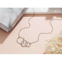 30th Birthday Gifts for Women Sterling Silver 3 Interlocking Circles Infinity Necklaces for Her Birthday Gifts for Mom Wife Aunt Teacher Colleague Jewelry for Women 3 Circles 3 Decades