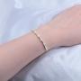CiNily 18K White Gold/Rose Gold Plated Bracelets-Adjustable Sparkling Cubic Zirconia White Opal Bracelet for Women Girls for Her