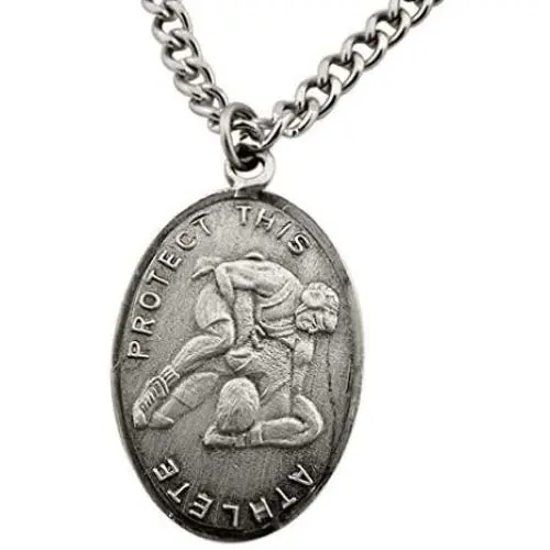 WJH Silver Tone Patron of Sports Saint Sebastian Athlete Medal, 1 Inch WJH Silver Tone Patron of Sports Saint Sebastian Athlete Medal, 1 Inch