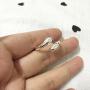MA&SN 4 Pieces Jewelry Set S925 Sterling Silver Water Drop Shape Earrings Bangle Necklace Ring Women Girl Gift