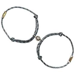 925 Sterling Silver Mutual Attraction Rope Braided Couple Distance Bracelets Vows Of Eternal Love Charm Pendants With Magnetic Bells 2 PCS Gift Jewelry Set For Women Men …