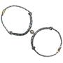 925 Sterling Silver Mutual Attraction Rope Braided Couple Distance Bracelets Vows Of Eternal Love Charm Pendants With Magnetic Bells 2 PCS Gift Jewelry Set For Women Men …