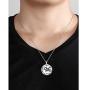 VASSAGO Stainless Steel Key of Solomon Seal Fifth Pentacle of Mars Pendant Necklace Talisman Engraved Round Charm Amulet Necklaces Jewelry for Men Women Teens