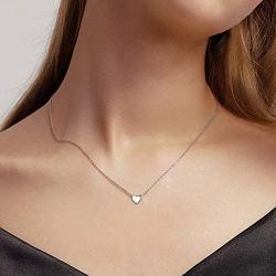 EVER FAITH Jewelry Gift 925 Sterling Silver Tiny Triangle Moon Star Dainty Heart Pendant Choker Necklace for Women, Girls