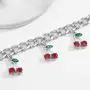 Nanafast Cherry Choker Necklace Bracelet and Anklet Set for Women,Charm Cute Rhinestone Cherry Pendant,Thick Necklace Jewellery Set for Girls