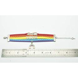 HCChanshi Rainbow Bracelet Jewelry Cute Infinity Love Rainbow Jewelry Bracelet Gifts for Women, Girls, Boys, Rainbow Lovers