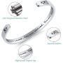 AryaHozel Inspirational Bracelet for Women Motivational Cuff Bangle Engraved Mantra Quote Stainless Steel Jewelry Personalized Gifts for Her Teen Girls Friendship Bracelet Birthday Graduation Presents