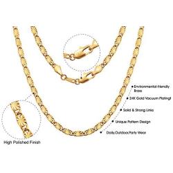WESTMIAJW 24K Gold Plated Wolf Tooth Pendants Necklace Chain Jewelry for Men Boy 60cm,with Gift Box