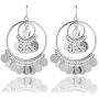 Bohemian Chandelier Coin Sequins Dangle Drop Earrings Ethnic Gypsy Beads Tassel Hoops with Disc Charms Boho Ear Jewelry Women