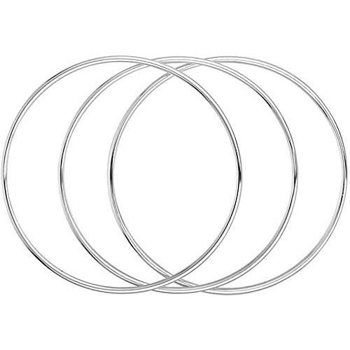 Tripmark Classic 6pcs Lots 925 Silver Thin Round Stackable Polished Bangle Bracelet with Fresh Simple Style Bracelet Cuff Bangle