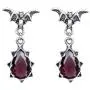Paialco Bat and Teardrop Drop Dangle Earrings 925 Sterling Siver Vintage Gothic and Punk Earbob