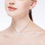 Sea of Ice 925 Sterling Silver Initial Alphabet Capital Letter A-Z Personalized Gift Pendant Necklace, 18''