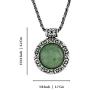 Stera Jewelry Antique Style Floral Design Round Gemstone Pendant Sterling Silver Necklace, 20 Inches