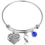BAUNA Cancer Survivor Gifts for Women Colon Cancer Awareness Bracelet Blue Ribbon Bracelet Gift Cancer Jewelry