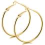 Hoop Earrings 2mm Thick 14K Gold Colored Lightweight Earrings for Women Girls