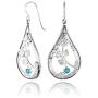 PZ Paz Creations Turquoise 925 Sterling Silver Pear Shaped Dangle Earrings