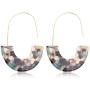 D.Rosse Acrylic Earrings Statement Tortoise Hoop Earrings Resin Wire Drop Dangle Earrings Bohemian Fashion Jewelry for Women Girls
