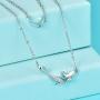 Mermaid Layered Necklace for Women Teen Girls Sterling Silver Sea Mermaid Charm Pendent Jewelry Gift for Birthday Daughter Wife