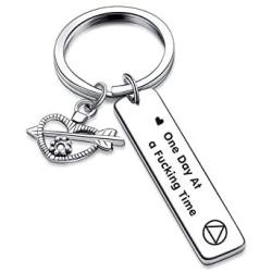 Inspirational Jewelry AA Keychain for Sober Friends Gift Recovery Sobriety Gift