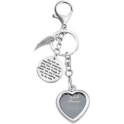 KUIYAI Memory Keychain for Loss Picture Frame Keychain You Left Me Beautiful Memories Keychain in Memory of Jewelry Gift Remembering Loss of One You Loved