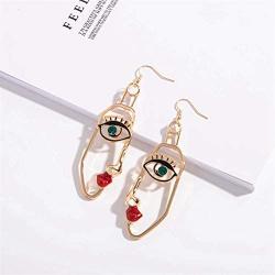Modern retro funny funny red lips face exaggerated earrings long earrings female