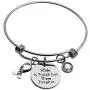 Beeshion Cancer Survivor Gift Life is Tough But I am Tougher Bangle Bracelet Inspirational Gift Recovery Jewelry Cancer Cancer Survivor Gift for Women Men