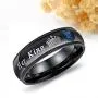 Fate Love Jewelry 2Pcs Matching Set Stainless Her Queen & His King Black/Rose Gold Couple Rings Bands, Love Gift