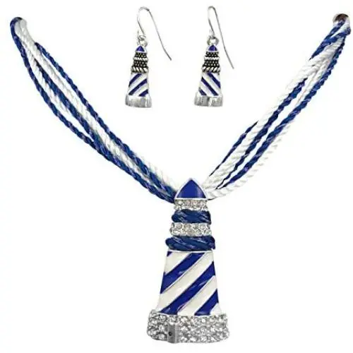 Gypsy Jewels Mixed Sealife Nautical Boutique Large Statement Silver Tone Necklace & Dangle Earrings Set Gypsy Jewels Mixed Sealife Nautical Boutique Large Statement Silver Tone Necklace & Dangle Earrings Set